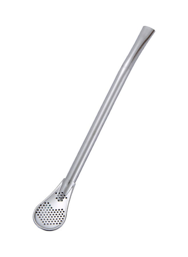 Generic Stainless Steel Straw Spoon Reusable Silver  - Image 1