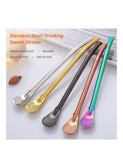 Generic Stainless Steel Straw Spoon Reusable Silver  - Image 5