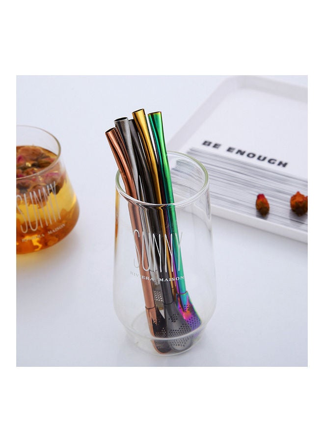 Stainless Steel Straw Spoon Reusable Multicolour - Image 4