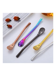 Generic Stainless Steel Straw Spoon Reusable Multicolour  - Image 5