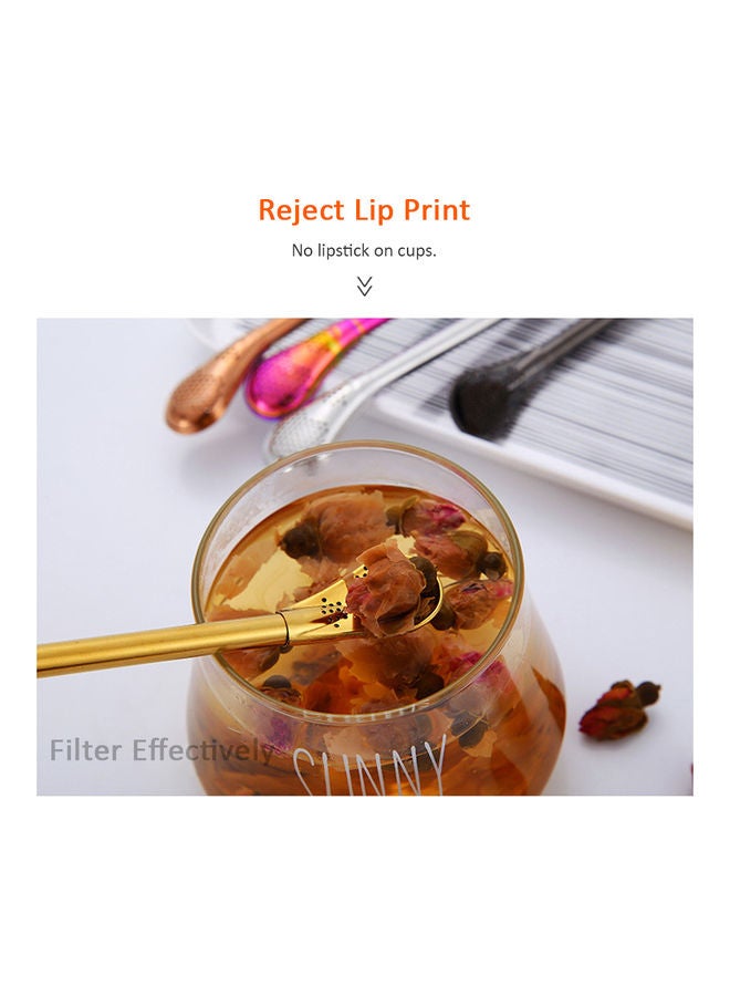 Stainless Steel Straw Spoon Reusable Multicolour - Image 2