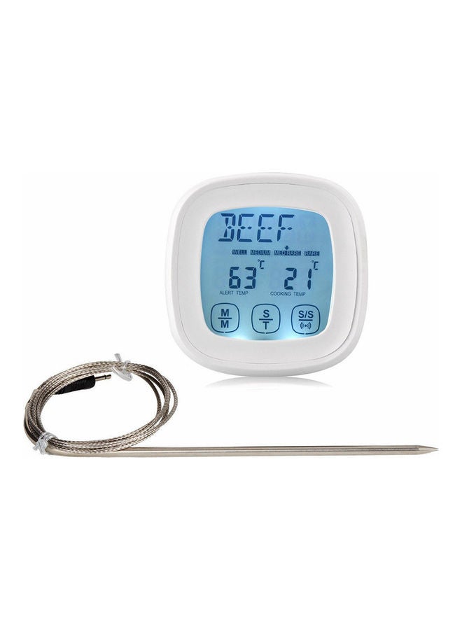 Digital Kitchen Thermometer With Probe White - Image 1