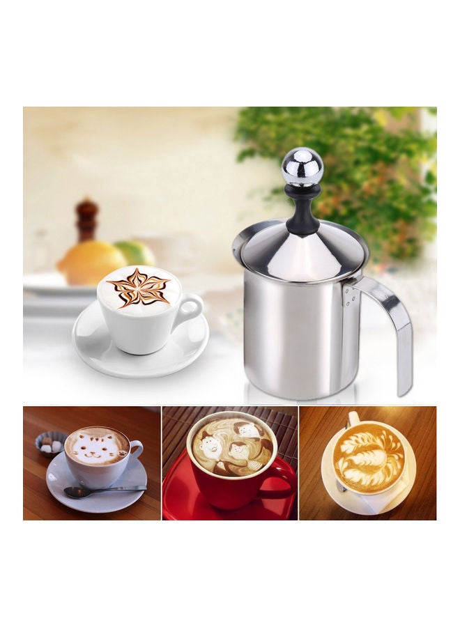 Generic - Double Mesh Milk Foamer Silver 17.0x13.0x9.3cm - Image 1