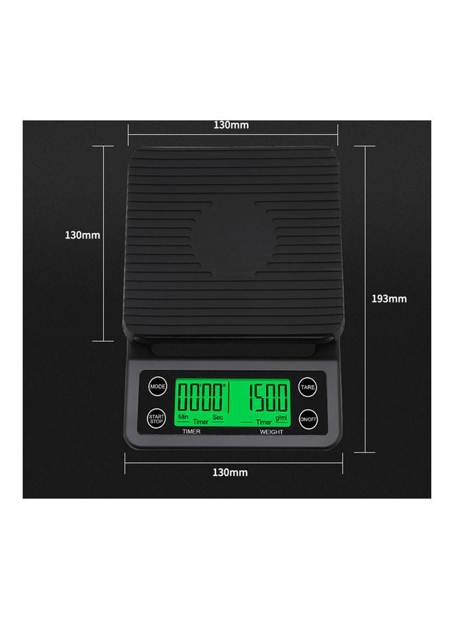 Accurate Electric Kitchen Scale With Timer Black 19.3x13.0x3.0cm - Image 3