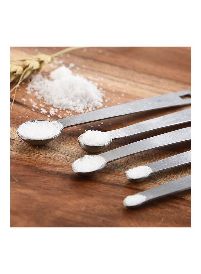 5-Piece Mini Measuring Spoon Set Stainless 13.0x4.0x3.0cm - Image 5