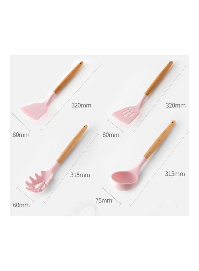 طقم أدوات للطهي من 11 قطعة وردي / بيج - Image 2