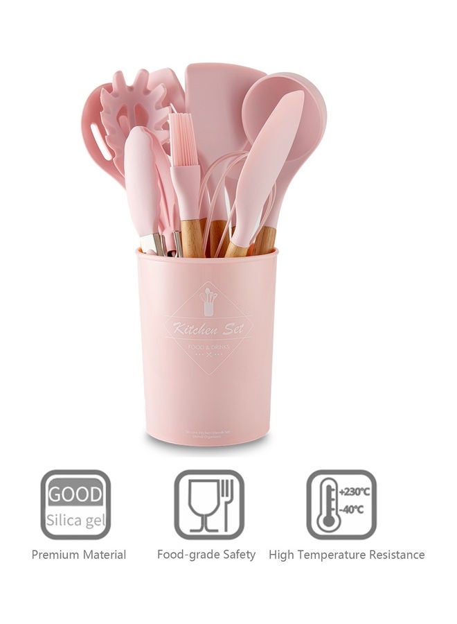 طقم أدوات للطهي من 11 قطعة وردي / بيج - Image 3