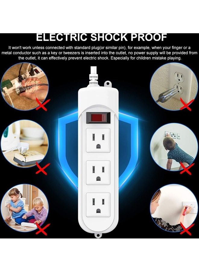 Electric Shockproof Extension Board With 4 Outlet And Overload Protection White  - Image 3