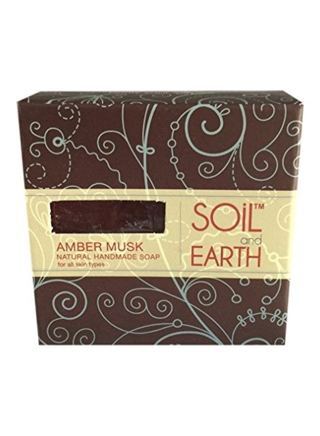 Soil And Earth - 3-Piece Amber Musk Natural Handmade Soap Clear 125grams - Image 1