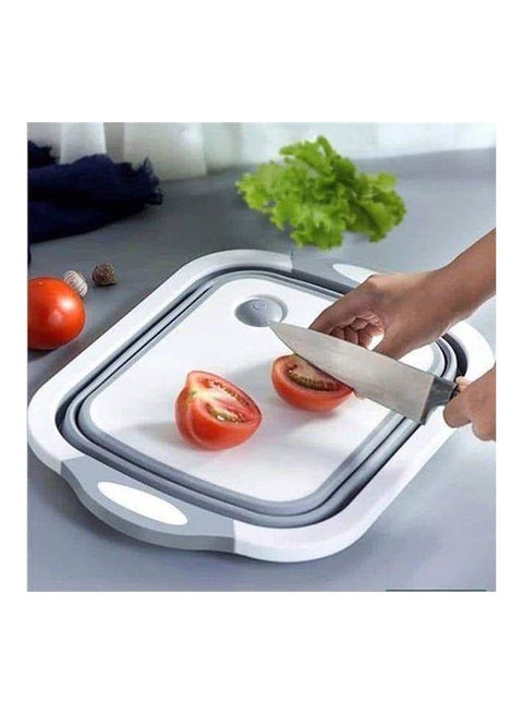 Multifunction Foldable Silicone Cutting Board White/Grey