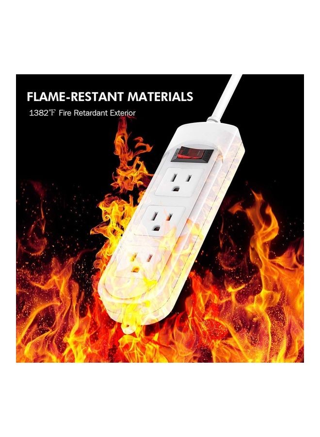 Electric Shockproof Extension Board With 4 Outlets And Overload Protection White  - Image 5
