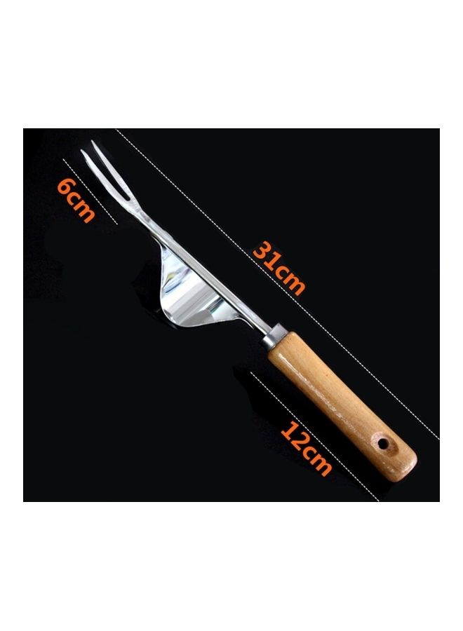 Generic - Soil Digging Tool with Wood Handle Silver - Image 1