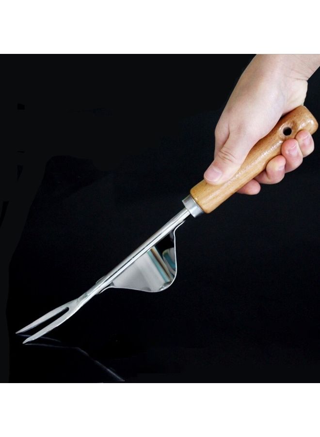 Generic - Soil Digging Tool with Wood Handle Silver - Image 1