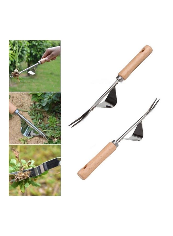 Generic - Soil Digging Tool with Wood Handle Silver - Image 1