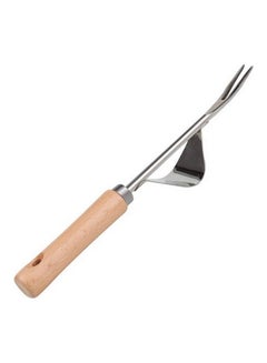 Soil Digging Tool with Wood Handle Silver