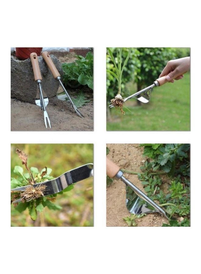 Generic - Soil Digging Tool with Wood Handle Silver - Image 1