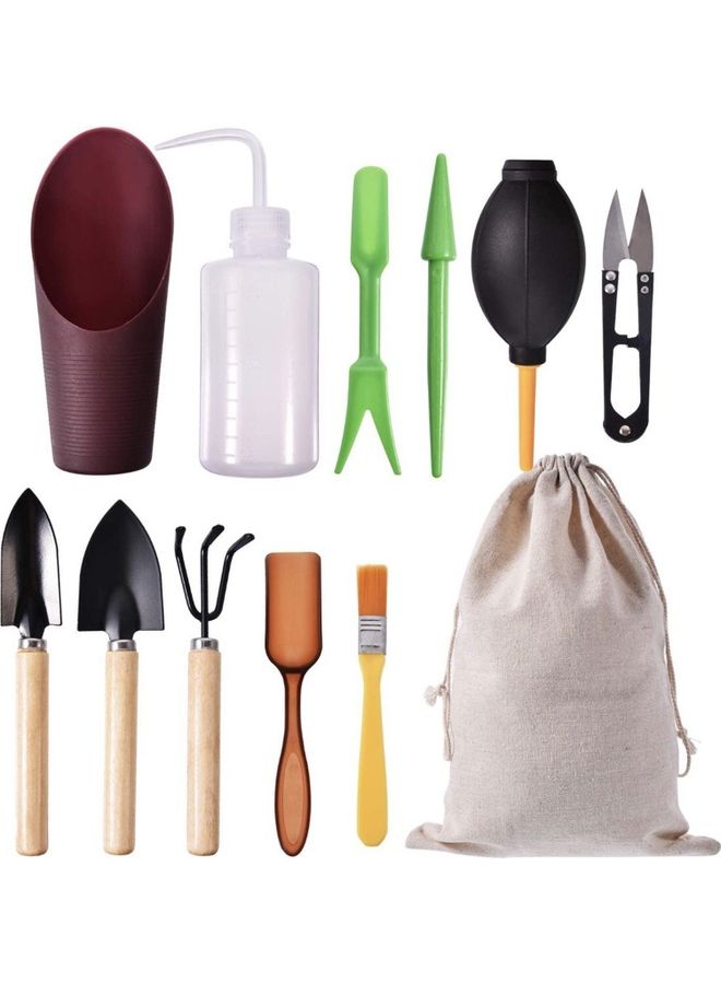 Generic 11-Piece Mini Garden Planting Tool Set with Bag Multicolour - Image 1