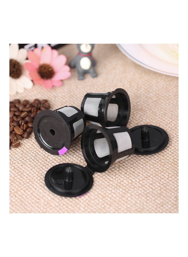 3-Piece Reusable Coffee Capsule For Keurig 2.0 And 1.0 Brewers Refillable Coffee Filters Black/White - Image 2