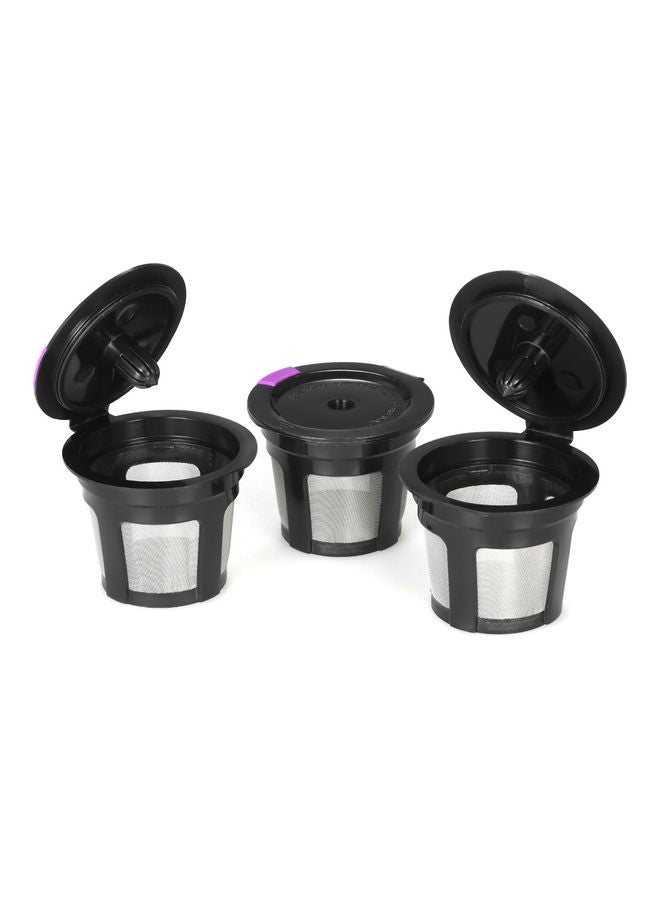 3-Piece Reusable Coffee Capsule For Keurig 2.0 And 1.0 Brewers Refillable Coffee Filters Black/White - Image 1