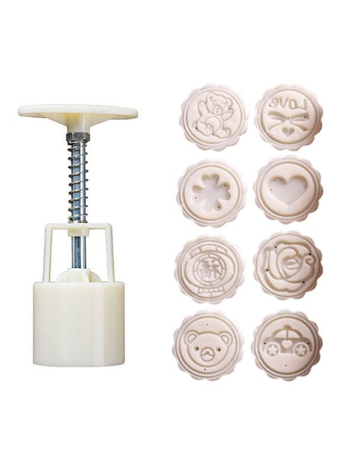Non-Stick Eco-Friendly ABS Mooncake Mould White 14.0x5.0x5.0cm