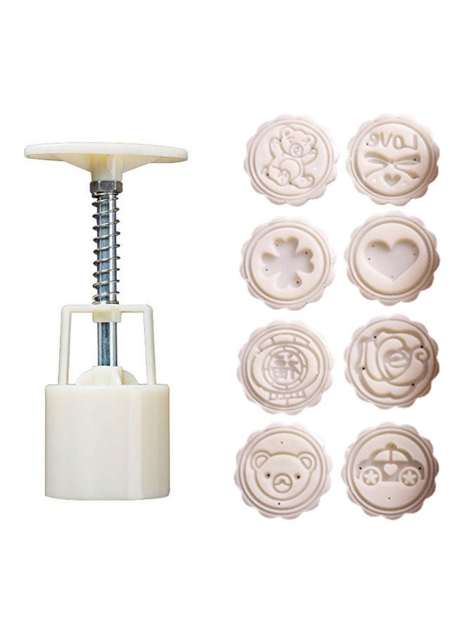 Non-Stick Eco-Friendly ABS Mooncake Mould White 14.0x5.0x5.0cm