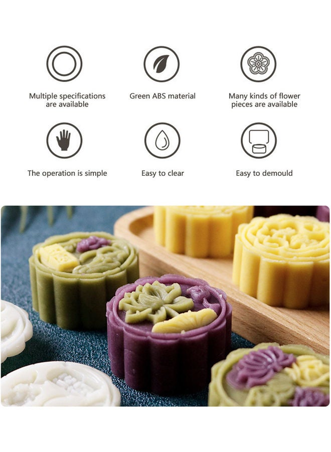 Non-Stick Eco-Friendly ABS Mooncake Mould White 14.0x5.0x5.0cm