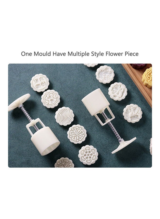 Non-Stick Eco-Friendly ABS Mooncake Mould White 14.0x5.0x5.0cm