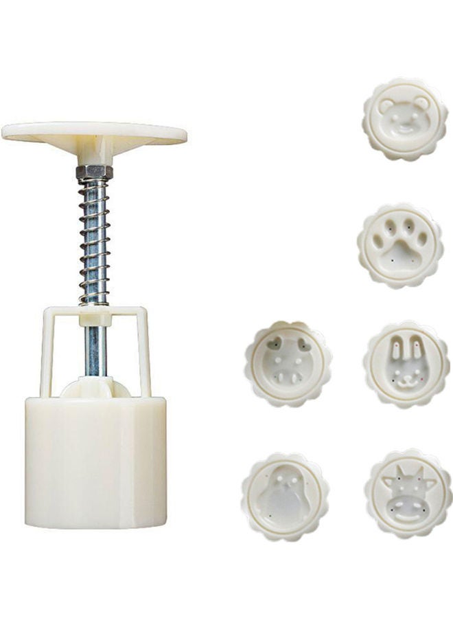 قالب مون كيك مانع للالتصاق وصديق للبيئة مصنوع من مادة ABS أبيض 14.0x5.0x5.0سم - Image 1