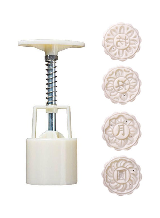 Non-Stick Eco-Friendly ABS Mooncake Mould White 14.0x5.0x5.0cm - Image 1