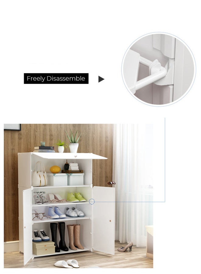 Maston Multi Steps Adjustable Plastic Shoe Organizer White 61 x 31 x 93cm - Image 4