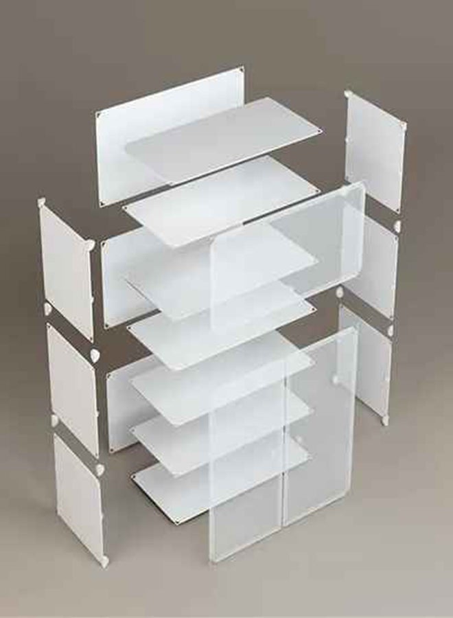 Maston Multi Steps Adjustable Plastic Shoe Organizer White 61 x 31 x 93cm - Image 5