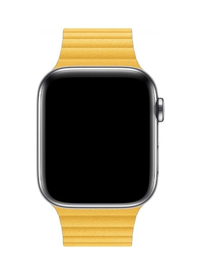MARGOUN - Apple Watch Band 38mm/40mm/41mm Leather Loop Watch Strap Compatible with iWatch Series 8/7/SE/6/5/4/3/2/1 Yellow - Image 1