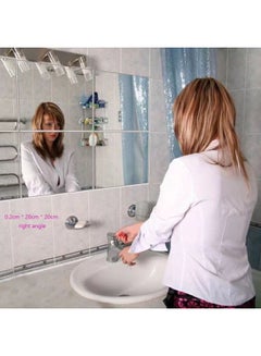VILILY 4-Piece Mirror Style Wall Sticker Silver 20x20 cm  - Image 5