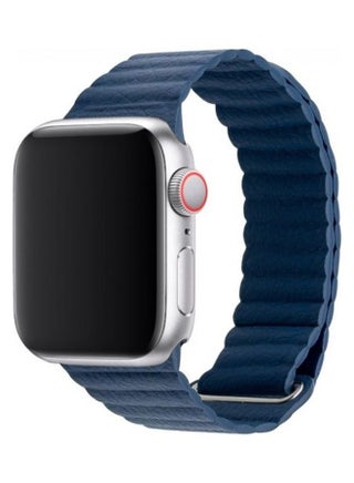 Apple Watch Band 38mm/40mm/41mm Leather Loop Watch Strap Compatible with iWatch Series 8/7/SE/6/5/4/3/2/1 Dark Blue - v1626671967/N49262962A_1