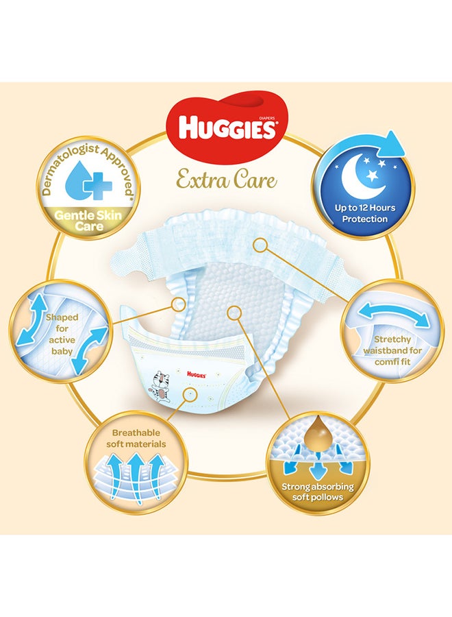 Huggies - Extra Care Baby Diapers, Size 4+, 10 - 16 Kg, 192 Count (64 x 3) - Mega Pack, Gental Skin Care, Breathable Material - Image 1