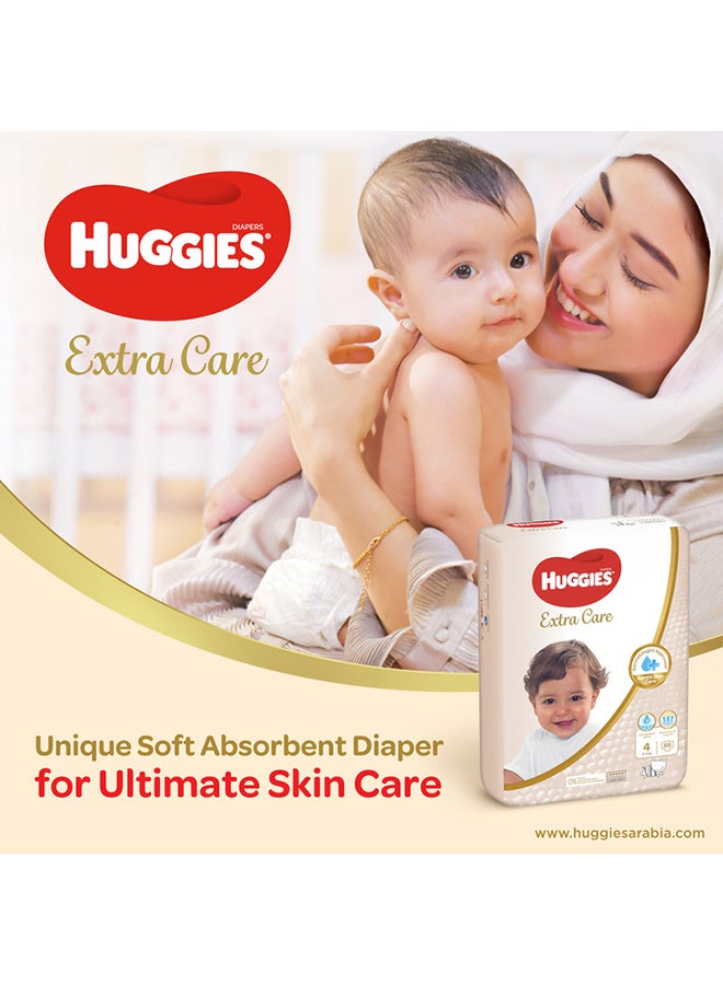 Huggies - Extra Care Baby Diapers, Size 4+, 10 - 16 Kg, 192 Count (64 x 3) - Mega Pack, Gental Skin Care, Breathable Material - Image 1
