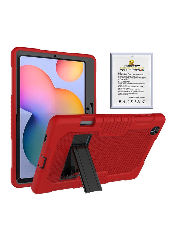 Rock Pow Protective Cover Case for Samsung Galaxy Tab S6 Lite 10.4 Inch 2020 Red/Black - Image 1