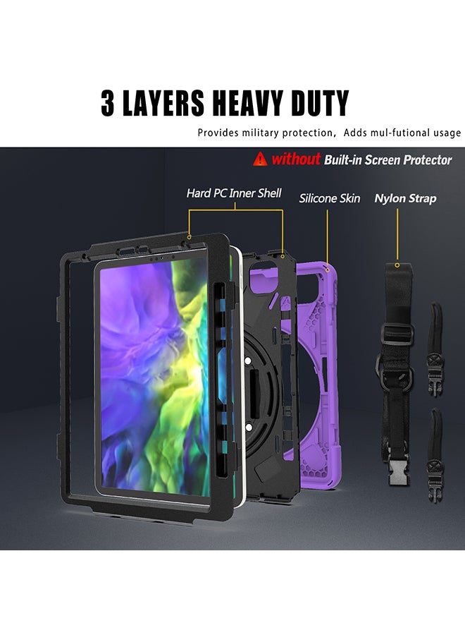 Rock Pow Protective Durable Case for iPad Pro 11 2020/2018 Purple - Image 4