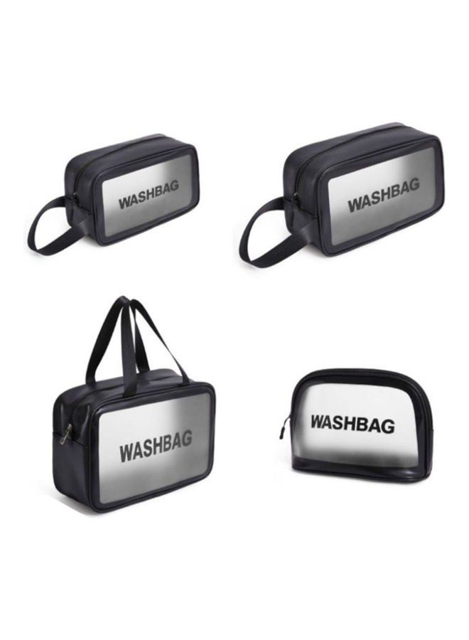 Generic 4-Piece Transparent Cosmetic Bag Black  - Image 1