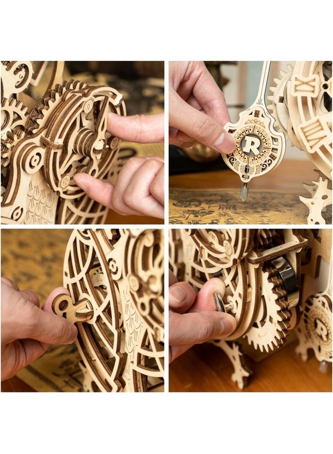 ساعة طاولة خشبية على شكل بومة ثلاثية الإبعاد - Image 3