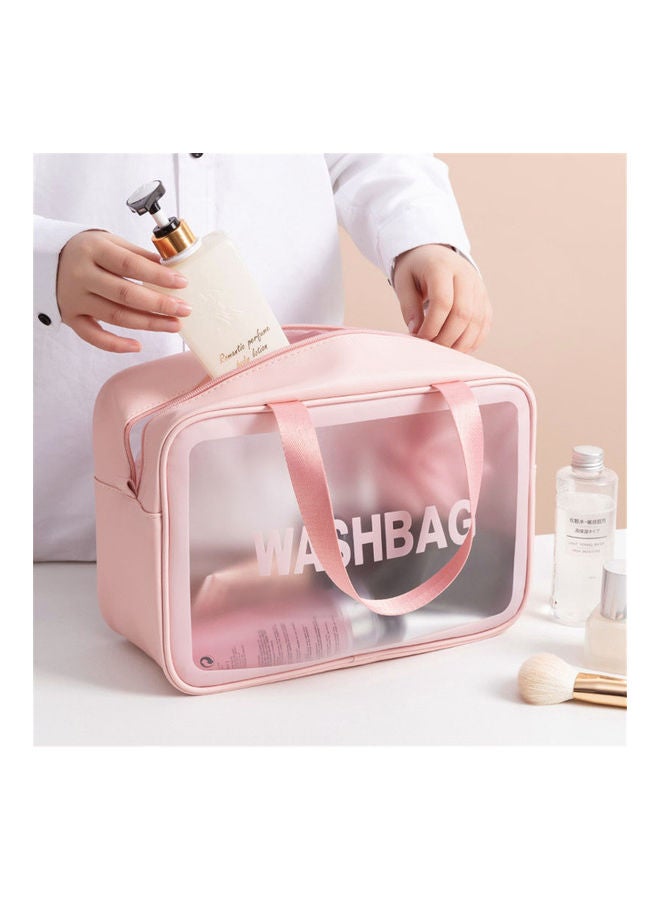 Generic 4-Piece Transparent Cosmetic Bag Pink - Image 2