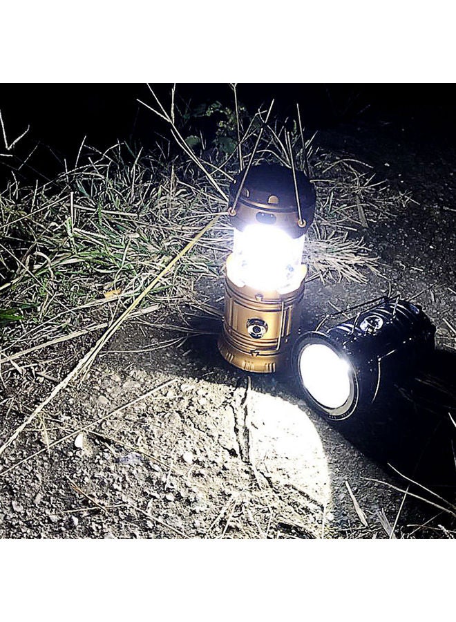 Stylish Rechargeable Camping Handhold Lantern Brown 16*12*12cm Gold - Image 4