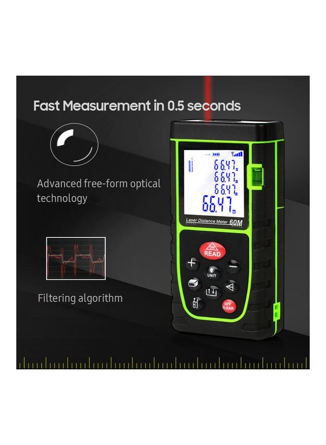 Handheld Digital Distance Meter Black/Green  - Image 3