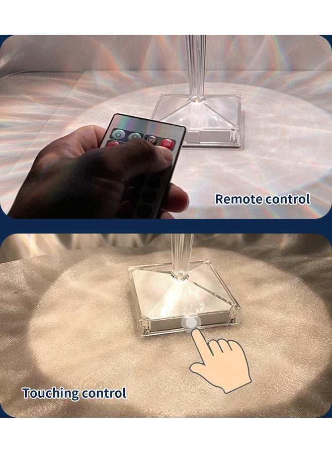 Generic - Acrylic Diamond Table Lamp Remote Control And Manual Clear - Image 1