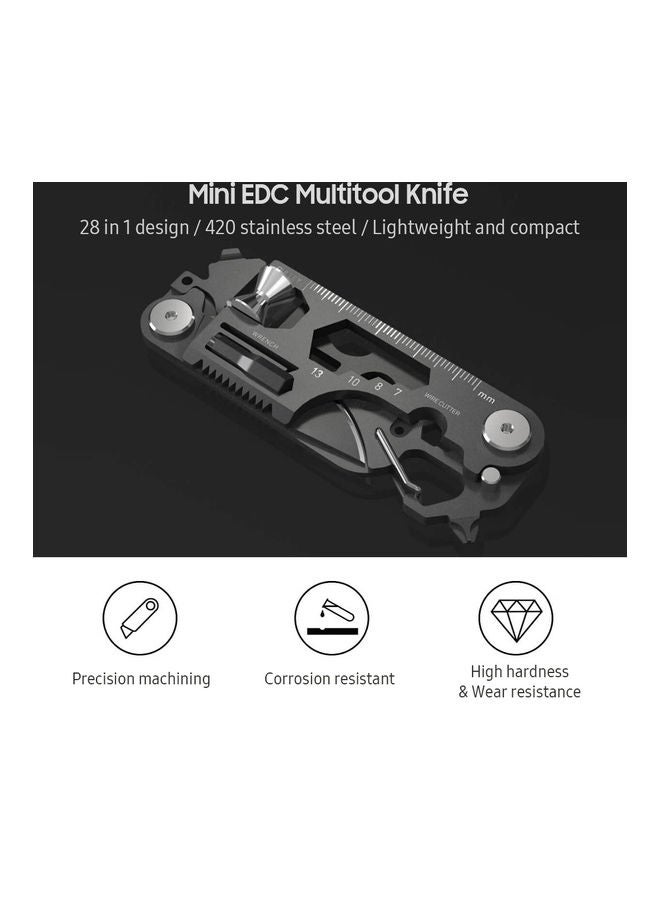 28-In-1 Mini Multitool Folding Knife Black  - Image 5