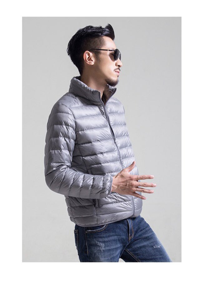 Joychic Stand Collar Down Jacket Grey  - Image 4