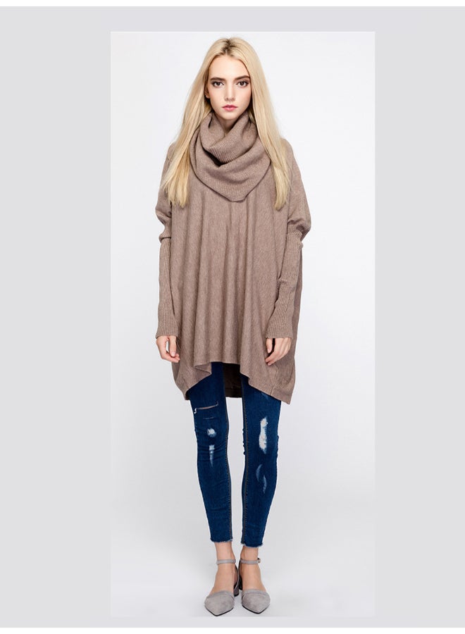 Joychic Turtle Neck Loose Sweater Khaki  - Image 3