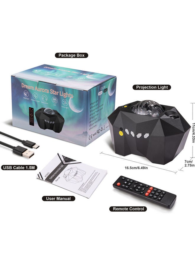 3 In 1 Fantasy Star Projector Light With Remote Control Black