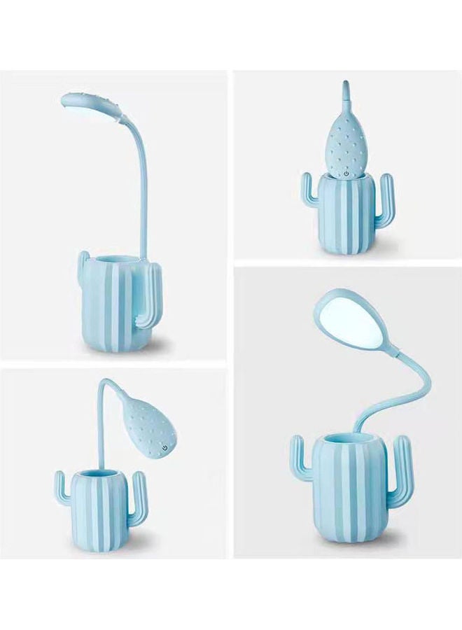 Shuer Creative Cactus Pen Holder Desk Lamp Blue  - Image 4