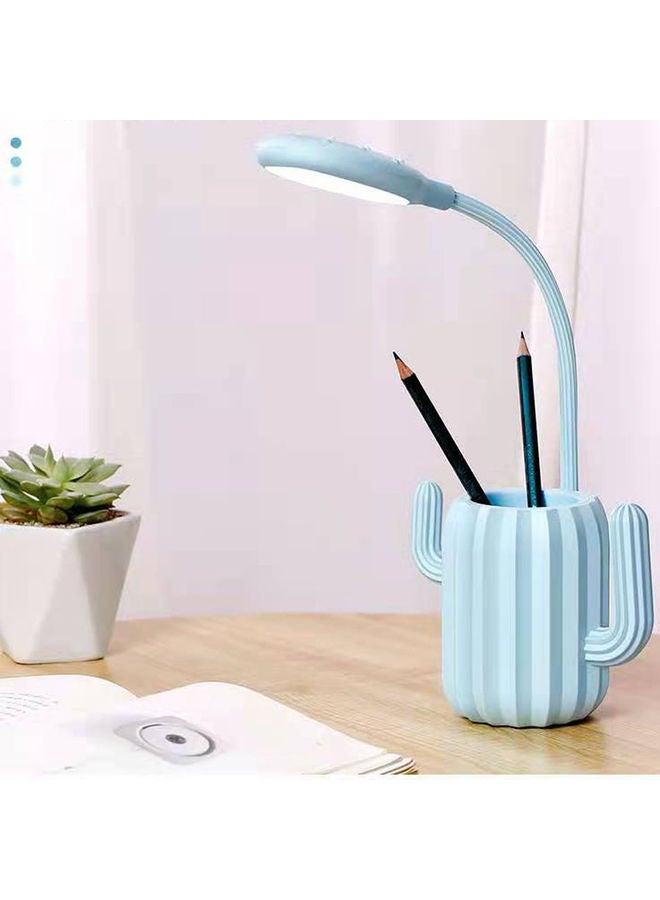 Shuer Creative Cactus Pen Holder Desk Lamp Blue  - Image 3